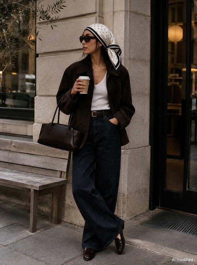 Scarf & jeans